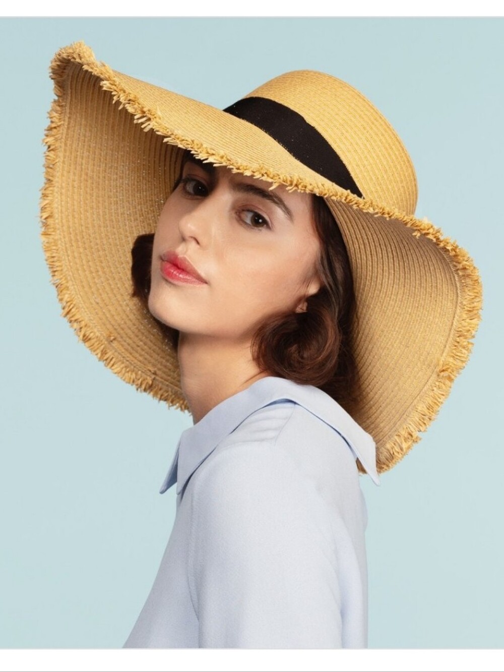 L. C. Packable Frayed Brim Resort Wear Cottagecore Coquette Girl Boho Chic Hat